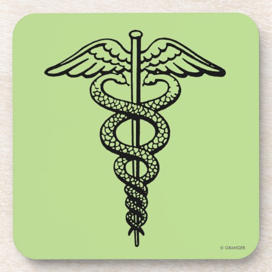 Das caduceus-Symbol Getränkeuntersetzer (Vorderseite)