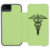 Das caduceus-Symbol Incipio iPhone Geldbeutel-Hülle (Folio Geöffnet)