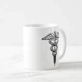 Das caduceus-Symbol Kaffeetasse (VorderseiteRechts)