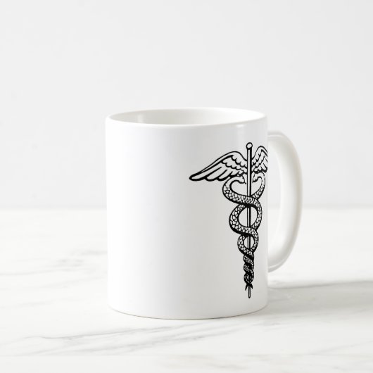 Das caduceus-Symbol Kaffeetasse (VorderseiteRechts)