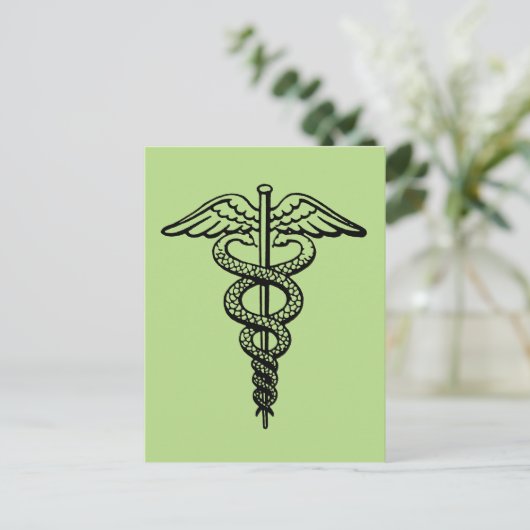 Das Caduceus-Symbol Postkarte (Stehend Vorderseite)