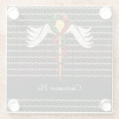 Das Caduceus (Vollfarbigkeit) Glasuntersetzer (Rückseite)