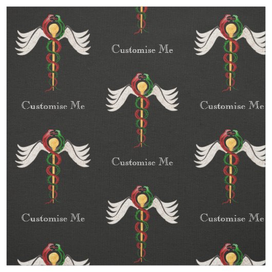 Das Caduceus (Vollfarbigkeit) Stoff (Muster)
