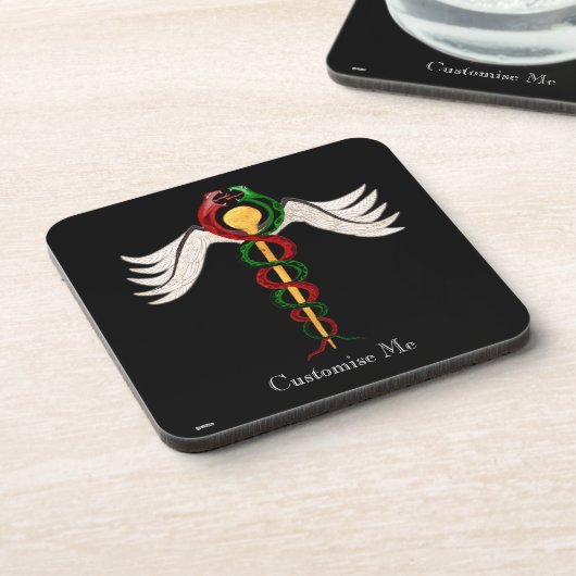 Das Caduceus (Vollfarbigkeit) Untersetzer (Linke Seite)