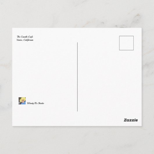 Das Café Candle Postkarte (Rückseite)