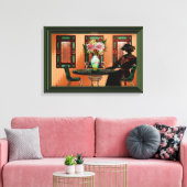 Das Café der 1920er Jahre, in dem die Frau gebrate Leinwanddruck (Insitu (Wohnzimmer))