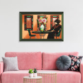 Das Café der 1920er Jahre, in dem die Frau gebrate Leinwanddruck (Insitu (Wohnzimmer))