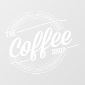 Das Café-Geschäft Fensteraufkleber (Blatt)