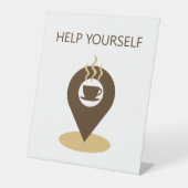 Das Café-Location-Icon hilft Ihnen, sich selbst zu Sockelschild (Vorderseite)