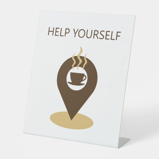 Das Café-Location-Icon hilft Ihnen, sich selbst zu Sockelschild (Vorderseite)