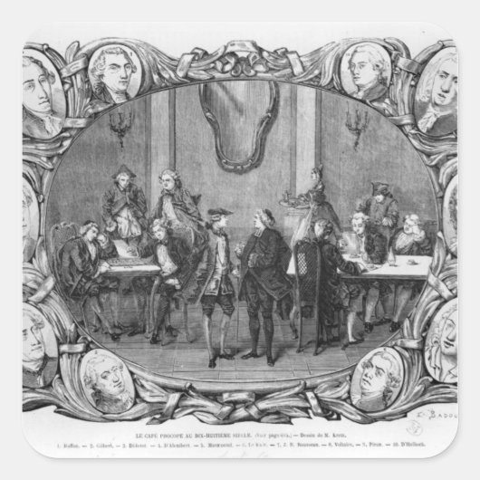 Das Café Procope Quadratischer Aufkleber (Vorderseite)