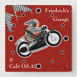 Das Café Racer (Personalisiert) - Sq. Quadratische Wanduhr