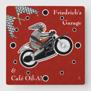Das Café Racer (Personalisiert) - Sq. Quadratische Wanduhr