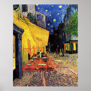 Das Café Terrasse in Arles, bei Night - van Gogh Poster