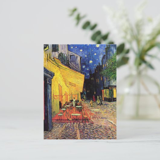 Das Café Terrasse in Arles, bei Night - van Gogh Postkarte (Stehend Vorderseite)