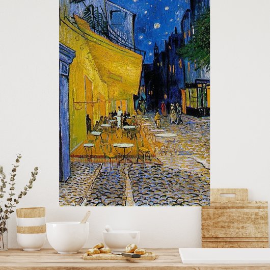 Das Café Terrasse von Vincent Van Gogh Poster (Küche)