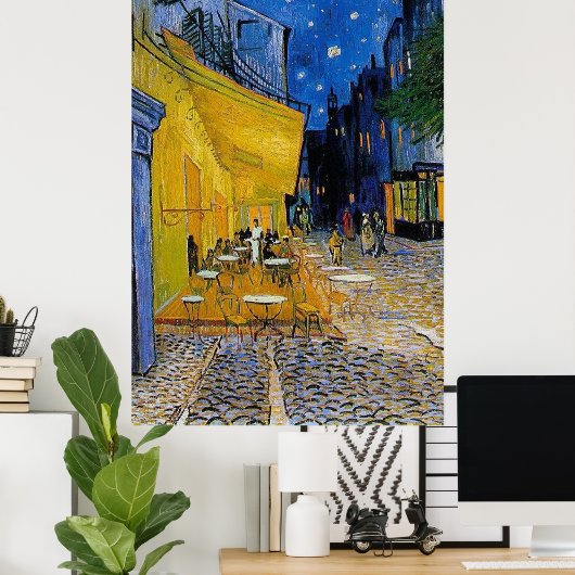 Das Café Terrasse von Vincent Van Gogh Poster (Heimbüro)