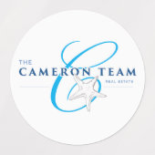 Das Cameron-Team-Logo Etiketten (Design 2)