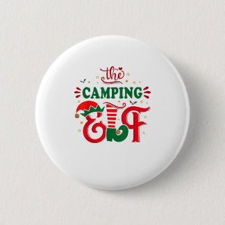 Das Camping-Elch-Weihnachtsgeschenk Fa Button