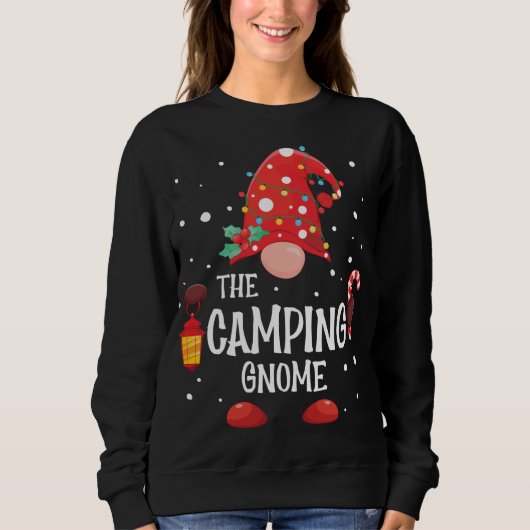 Das Camping Gnome passt zum Weihnachtsgenom der Fa Sweatshirt (Vorderseite)