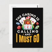 Das Casino ruft an und ich muss spielen Postkarte (Vorne/Hinten)
