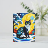 Das "Cat"-Gemälde ist eine kühle und elegante Wind Postkarte (Stehend Vorderseite)