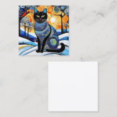 Das "Cat"-Gemälde ist eine kühle und elegante Wind Quadratische Visitenkarte (Vorne/Hinten)