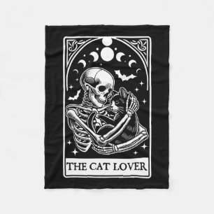 Das Cat Lover Tarot Card Skelett und Cat Tarot Ha Fleecedecke