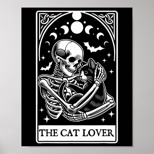 Das Cat Lover Tarot Card Skelett und Cat Tarot Ha Poster (Vorne)