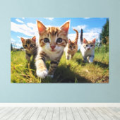 Das Cat Pack Feld der Träume Leinwand Print Pictur (Insitu (Holzboden))
