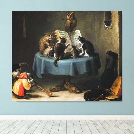 Das Cats-Konzert von David Teniers the Young Leinwanddruck (Insitu (Holzboden))