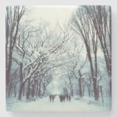 Das Central Park-Mall im Winter Steinuntersetzer (Vorderseite)