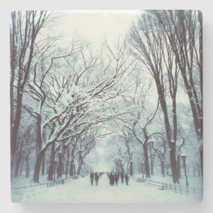 Das Central Park-Mall im Winter Steinuntersetzer