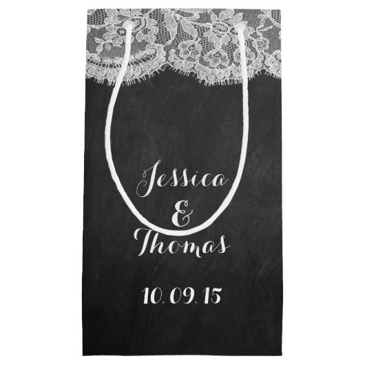 Das Chalkboard & Lace Wedding Collection Geschenkt Kleine Geschenktüte (Vorderseite)