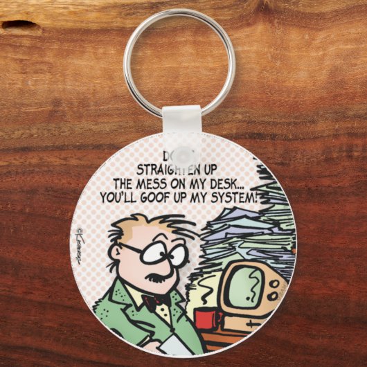 Das Chaos an meinem Schreibtisch Schlüsselanhänger (Vorderseite)