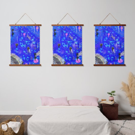 Das Chaos des Geistes Wandteppich Mit Holzrahmen (Schlafzimmer)