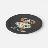 Das Chaos mit dem Honk bekommt man die Bonk-Fitnes Pappteller (Schrägansicht)