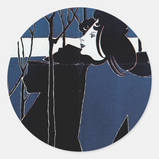 Das Chap Book ~ Blue Lady Runder Aufkleber (Vorderseite)