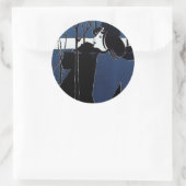 Das Chap Book ~ Blue Lady Runder Aufkleber (Tasche)