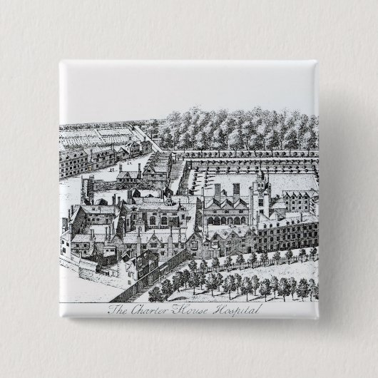 Das Charterhouse Krankenhaus, c.1720 Button (Vorderseite)