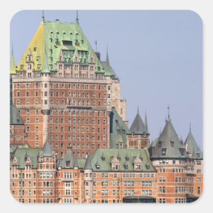 Das Chateau Frontenac in Quebec City, Kanada. Quadratischer Aufkleber