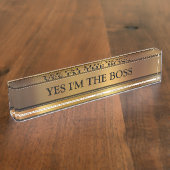 Das Chef-Führungskraft-Schreibtisch-Namensschild Namensplakette (Seite)