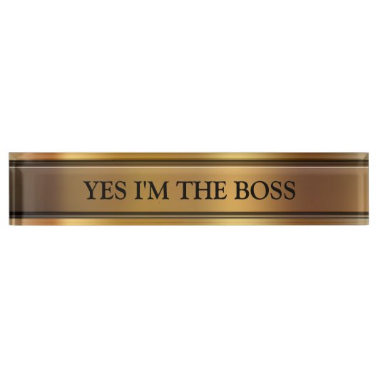 Das Chef-Führungskraft-Schreibtisch-Namensschild Namensplakette (Vorderseite)