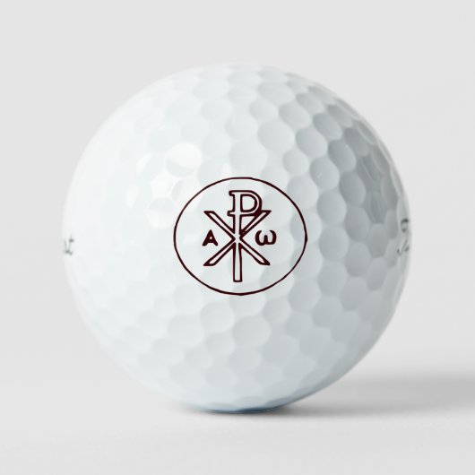 Das Chi-Rho-Christogramm-Symbol Golfball (Vorderseite)