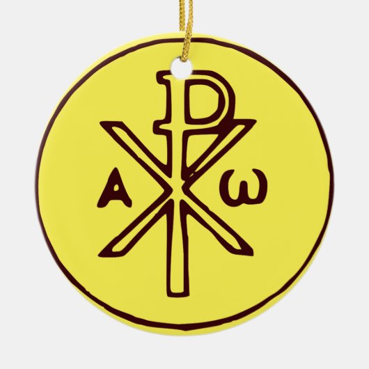 Das Chi-Rho-Christogramm-Symbol Keramik Ornament (Vorne)