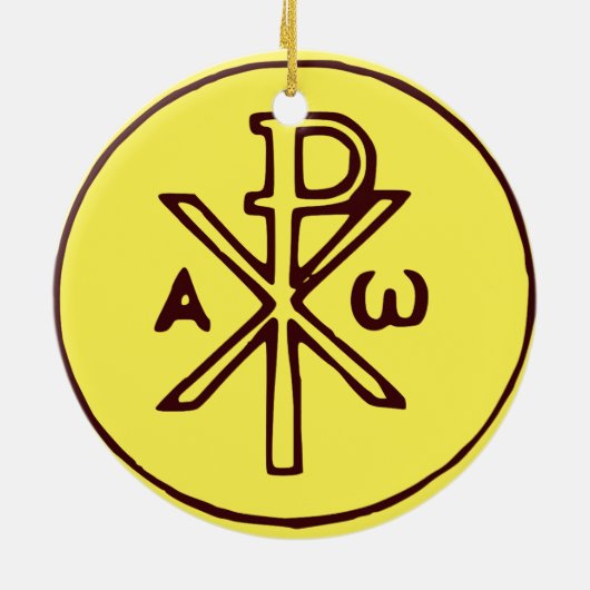 Das Chi-Rho-Christogramm-Symbol Keramik Ornament (Hinten)