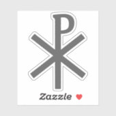 Das Chi-Rho-Kreuz (grau) Aufkleber (Blatt)