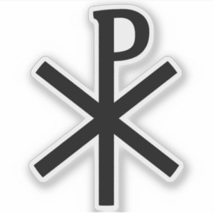 Das Chi-Rho-Kreuz (schwarz) Aufkleber