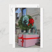 Das Chicago Art Institute Lion ist zu Weihnachten (Vorne/Hinten)