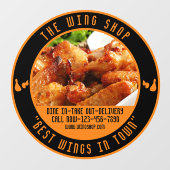 Das Chicken Wing Restaurant Große Front gewinnen Fensteraufkleber (Blatt)